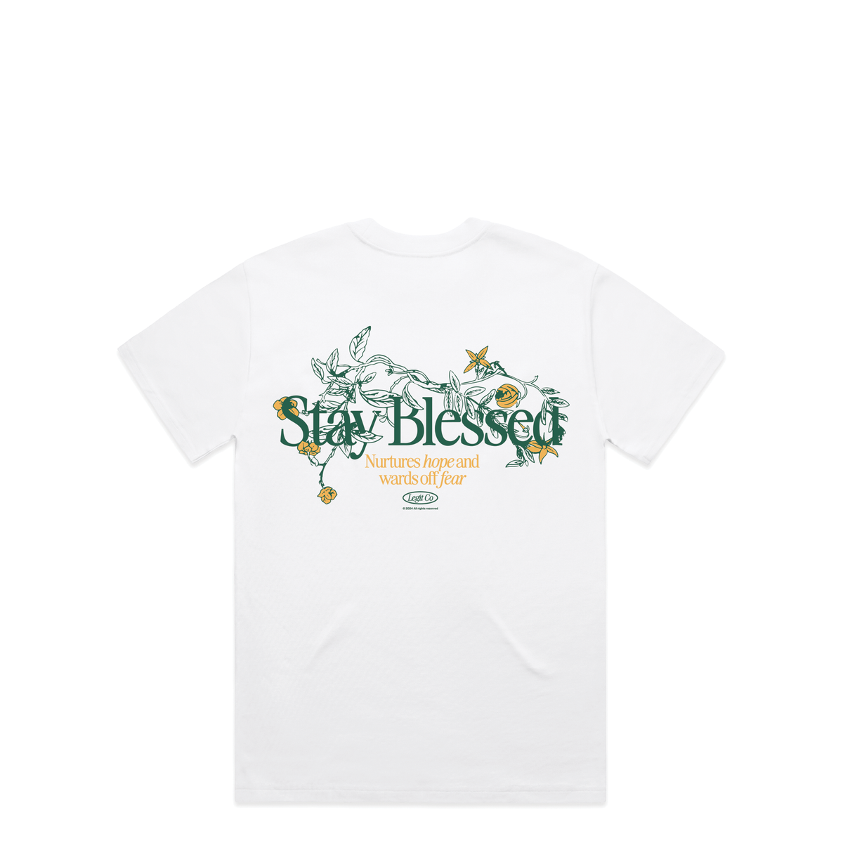 Stay Blessed T-Shirt in White, alternate view