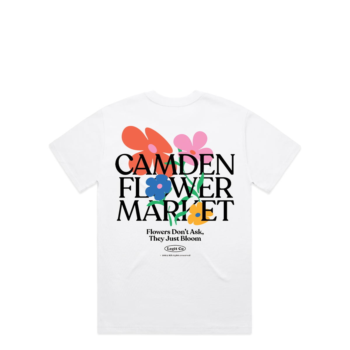 Flower Market T-Shirt in White, alternate view